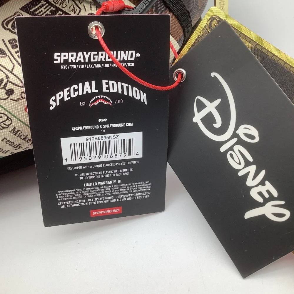 Sprayground x Disney Mickey Mouse Special Edition Checkered Backpack NWT